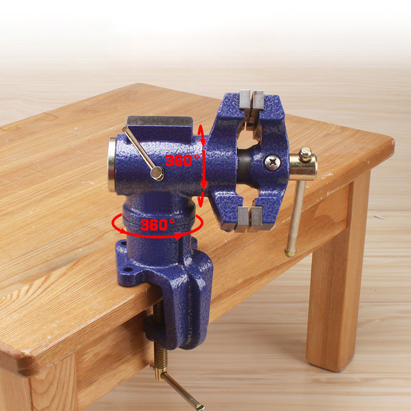 Bench Vise Swivel - เครื่องมือจับยึดงานโลหะสำหรับงานกัด เครื่องมือจับยึดแบบตั้งโต๊ะ ฐานหมุนได้ แคลมป์จับยึด ขาจับยึดสำหรับโต๊ะทำงาน แคลมป์จับยึดหมุนได้