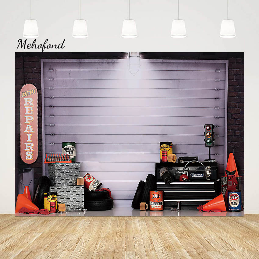 Workshop Tools Photos - Mehofond อุปกรณ์ถ่ายภาพพื้นหลังโรงรถสำหรับซ่อมรถยนต์ฉากหลังของเด็กอุปกรณ์สำหรับสตูดิโอถ่ายรูป