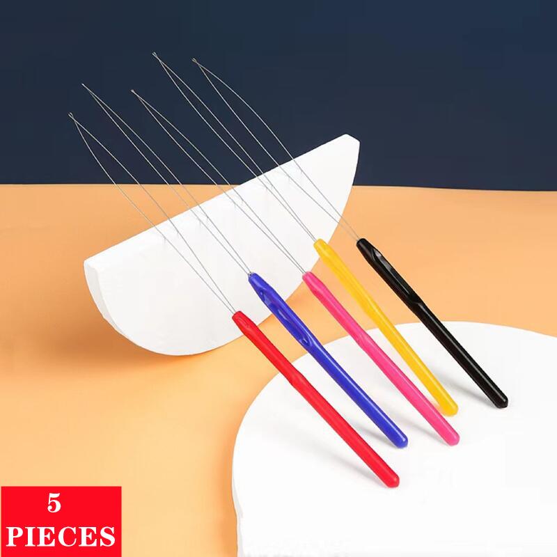 Mechanical Workshop Tools And Equipment - เข็มร้อยด้ายปักผ้า 5 ชิ้น พร้อมด้ามจับพลาสติกหลากสี อุปกรณ์ร้อยด้ายสำหรับงานปักครอสติช งานประดับลูกปัด