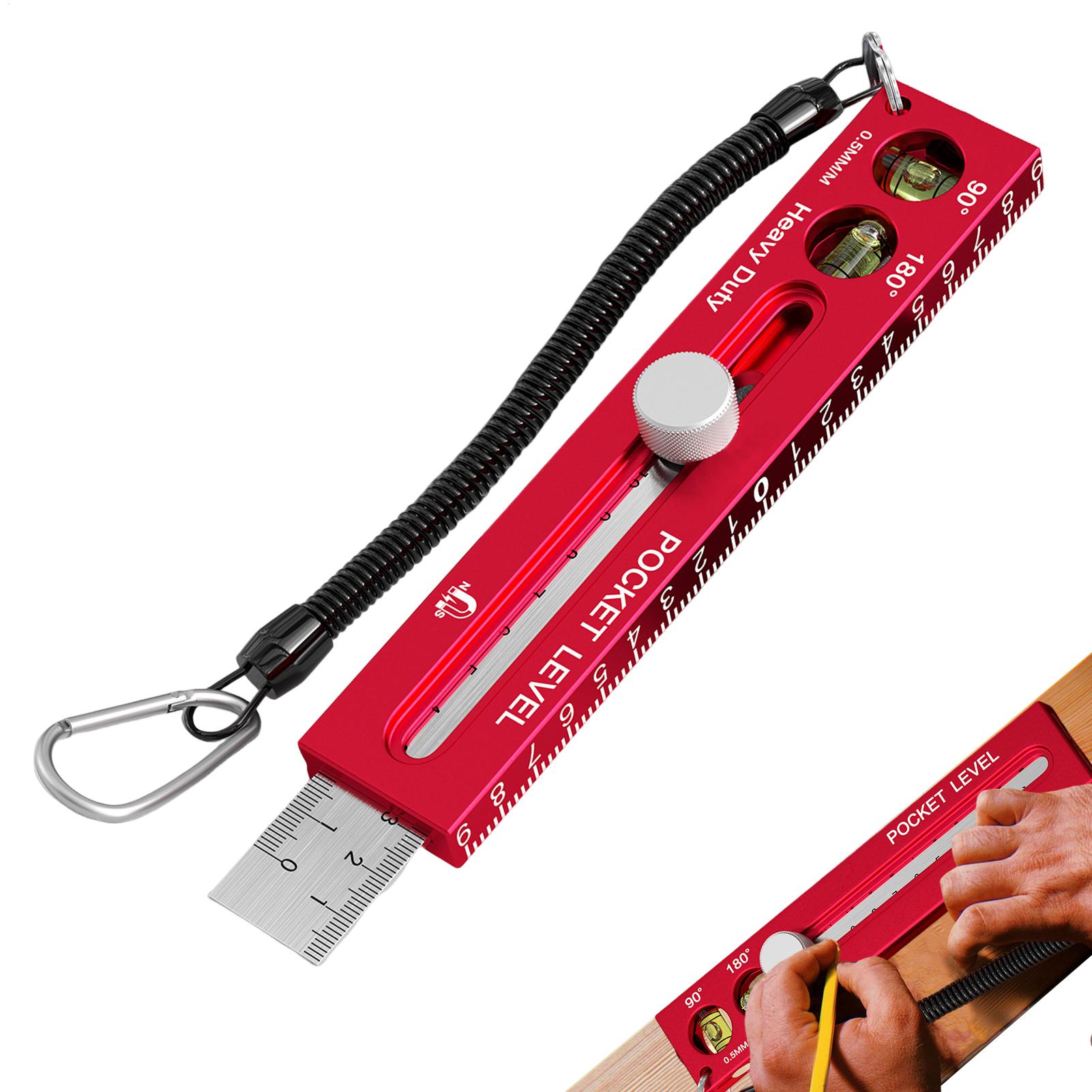 Workshop Marking Tools - ไม้บรรทัดแม่เหล็กสำหรับงานไม้ วัดระดับ ทำจากอลูมิเนียมอัลลอยด์ พร้อมสเกลวัดแบบเมตริกและอิมพีเรียล เครื่องมือวัดสำหรับช่างไม้ ใช้สำหรับตัดและเขียนเส้น
