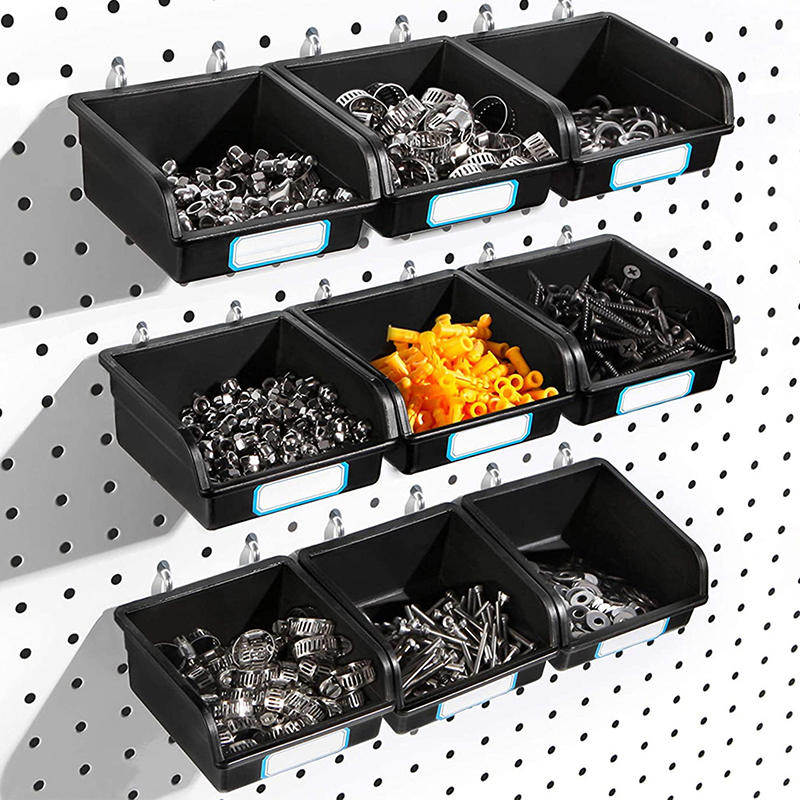 Workshop Tools Organizing - ชุดตะกร้าเก็บของแบบติดผนังพร้อมตะขอ 1 ชุด ใช้งานได้จริง สำหรับจัดระเบียบอุปกรณ์เครื่องมือในโรงงานหรือโรงรถ
