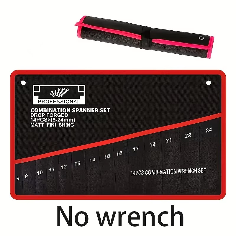 Workshop Tools Organizing - กระเป๋าเก็บเครื่องมือแบบ 14 ช่องสำหรับเก็บประแจสองหัว กระเป๋าเก็บประแจที่ทนทานเหมาะสำหรับการจัดระเบียบในโรงรถและห้องทำงาน