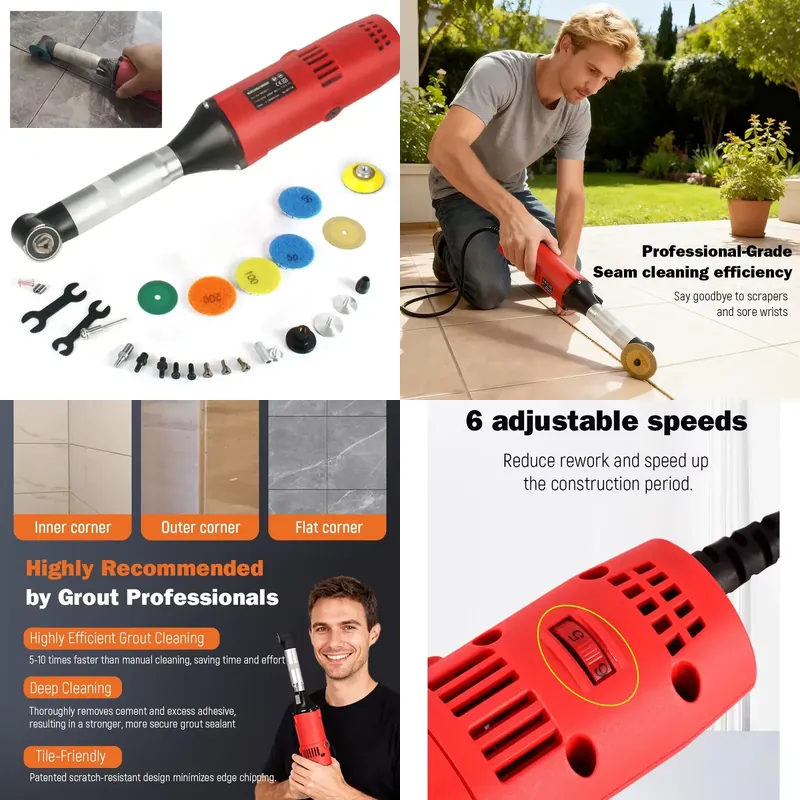 Tools Work - เครื่องมือทำความสะอาดรอยต่อกระเบื้อง เครื่องเจียรมุมไฟฟ้า เครื่องทำความสะอาดรอยต่อกระเบื้องเซรามิก เครื่องมือทำความสะอาดยาแนวไฟฟ้าสำหรับงานกระเบื้อง