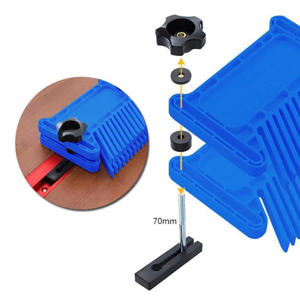 Workshop Tools And Safety - ชุดแผ่นกันชนพลาสติก ABS สีน้ำเงิน 28 ชิ้น สำหรับโต๊ะเราเตอร์งานไม้