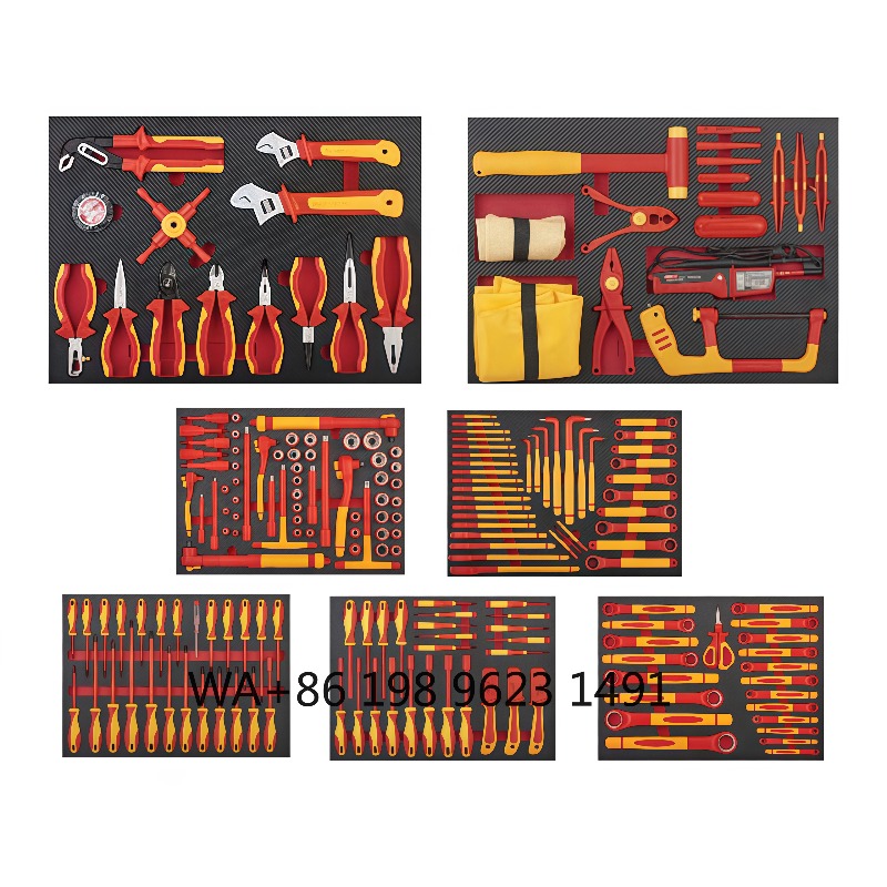 Workshop Tools And Safety - ชุดเครื่องมือฉนวนกันไฟฟ้าความแข็งสูง 198 ชิ้น, เครื่องมือความปลอดภัยแรงดันสูง 10000V สำหรับงานซ่อมแซมในโรงงานช่างไฟฟ้า