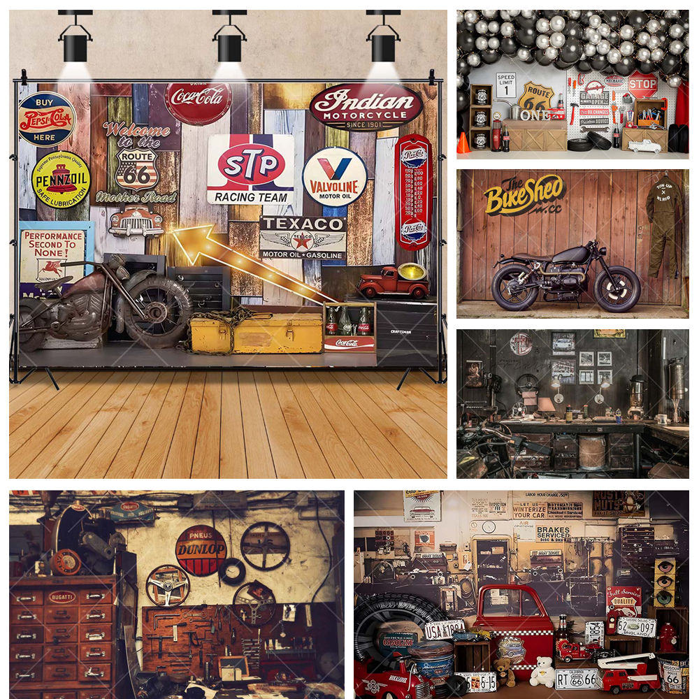 Retro รถจักรยานยนต์ซ่อมรถยนต์โ - Workshop Tools Photos บทวิจารณ์และราคา